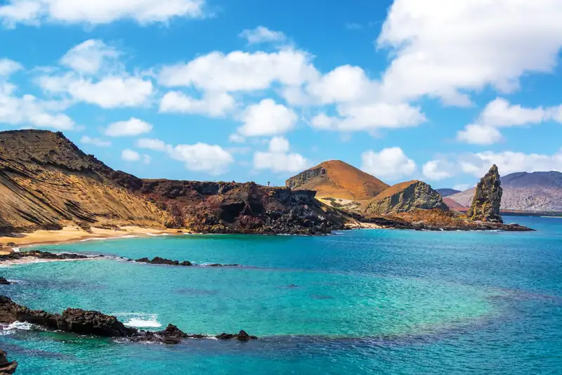 Unique wildlife and rugged landscapes of the Galapagos Islands, Ecuador with sea lions and volcanic formations