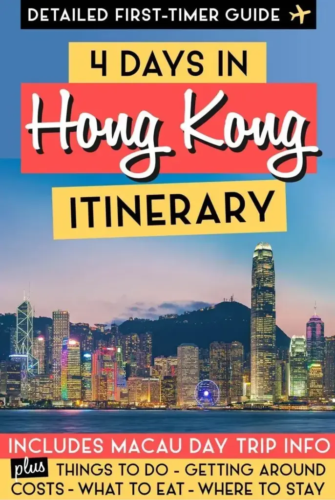 Overview Of The 4 Days Itinerary In Hong Kong